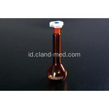 Volumetrik Flask dengan Satu Mark Wisuda Amber Ground-in Stopper Kaca / Plastik Stopper